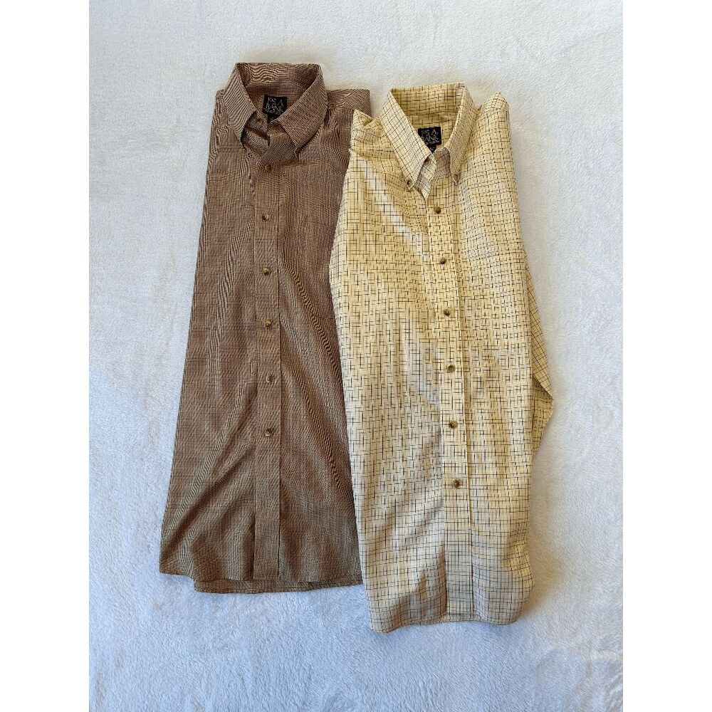 Jos. A Bank Traveler's Collection Shirt, Lot of Two, Size Large Brown/Cream